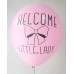 Hot Pink Welcome Little Lady Printed Balloons